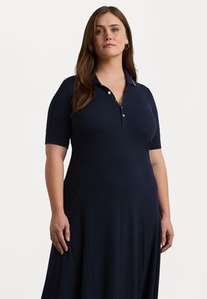 Lauren Ralph Lauren Woman COTTON BLEND POLO DRESS - Trikoomekko - navy/relic gold