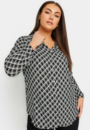 Yours Clothing GEOMETRIC PRINT BUTTON THROUGH - Camisa - black