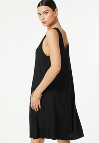 Next SLOUCH MIDI AND SLEEVELESS V-NECK REGULAR FIT - Rochie din jerseu - black