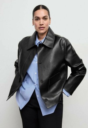 Imitatieleren jas - black