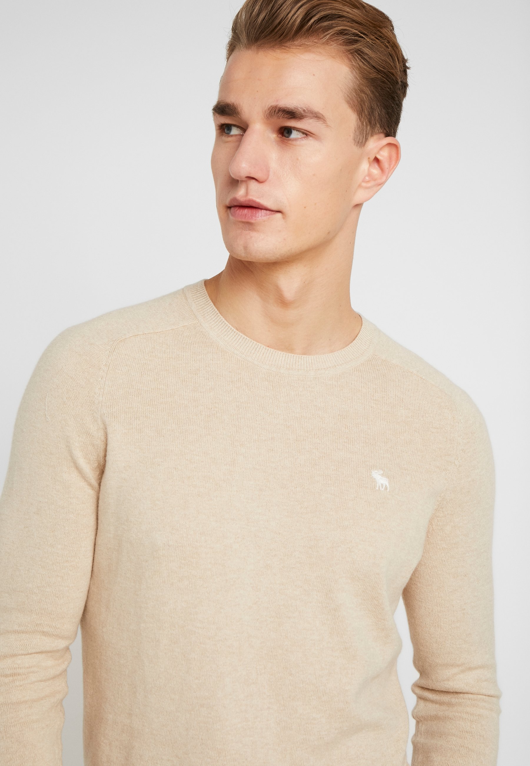 Abercrombie & Fitch CORE ICON CREW Strikkegenser oatmeal Abercrombie & Fitch CORE ICON CREW - Strikkegenser - tan