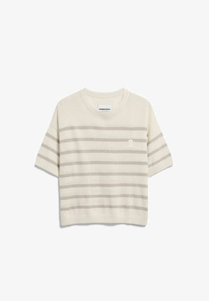 ARMEDANGELS, STRIPE - Print T-shirt - sand stone-undyed