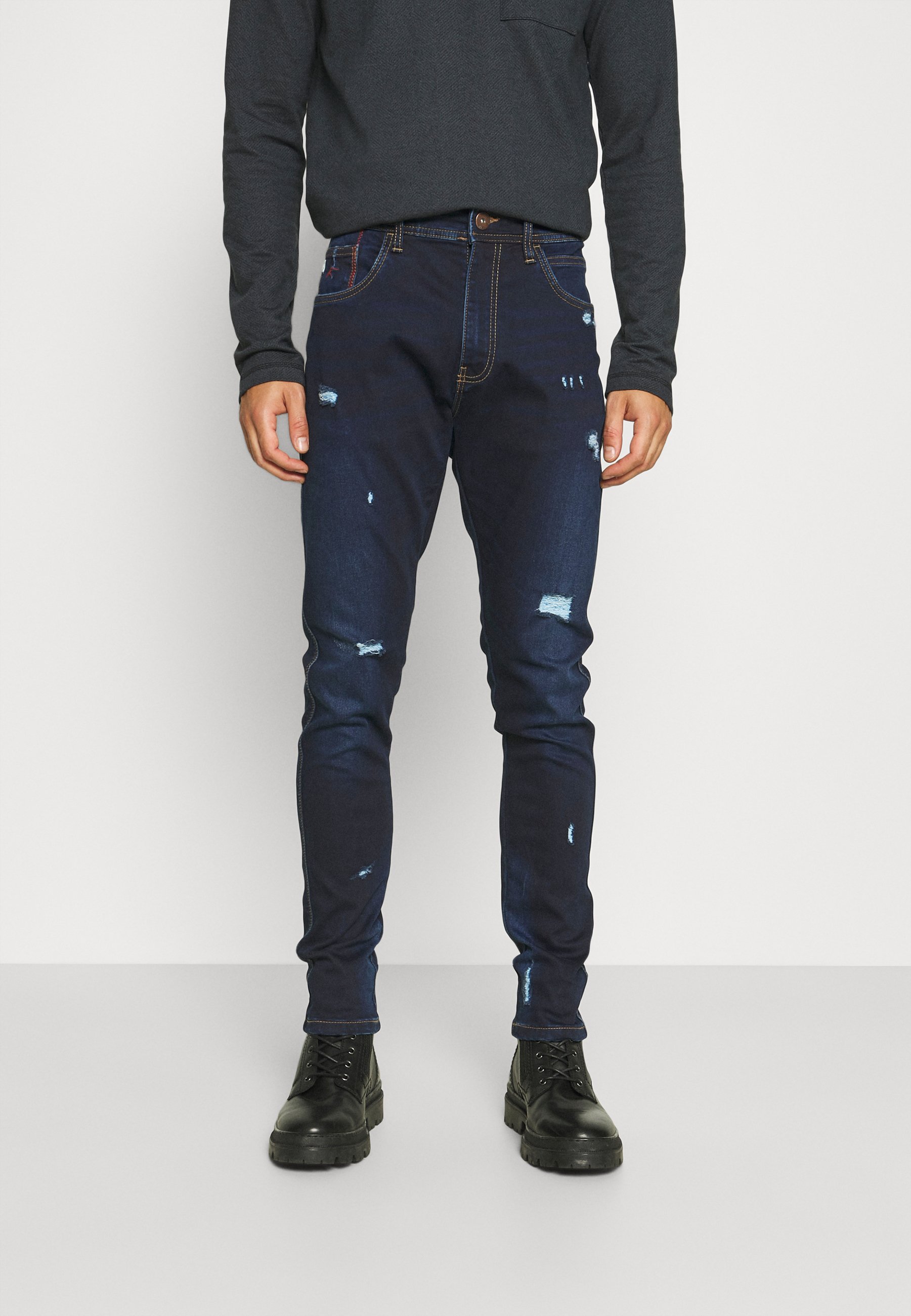 INDICODE JEANS EDWARDS - Slim fit jeans - brushed rinse/dark-blue denim -  Zalando.co.uk
