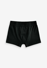 Svarta bomullshorts med mjukt elastiskt midjeband och en framficka, med en slät textur och en åtsittande passform.
