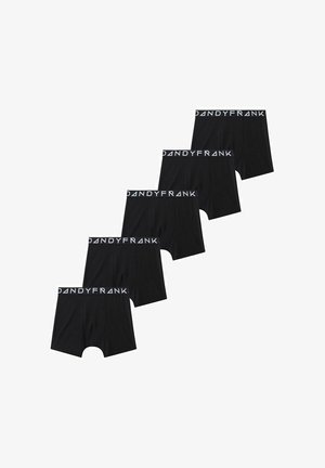 Musta bokserialushousut pehmeästä kankaasta, tiukka istuvuus. Niissä on harmaa joustava vyötärönauha, jossa on "DANDYFRANK"-logo. Setti sisältää viisi kappaletta.