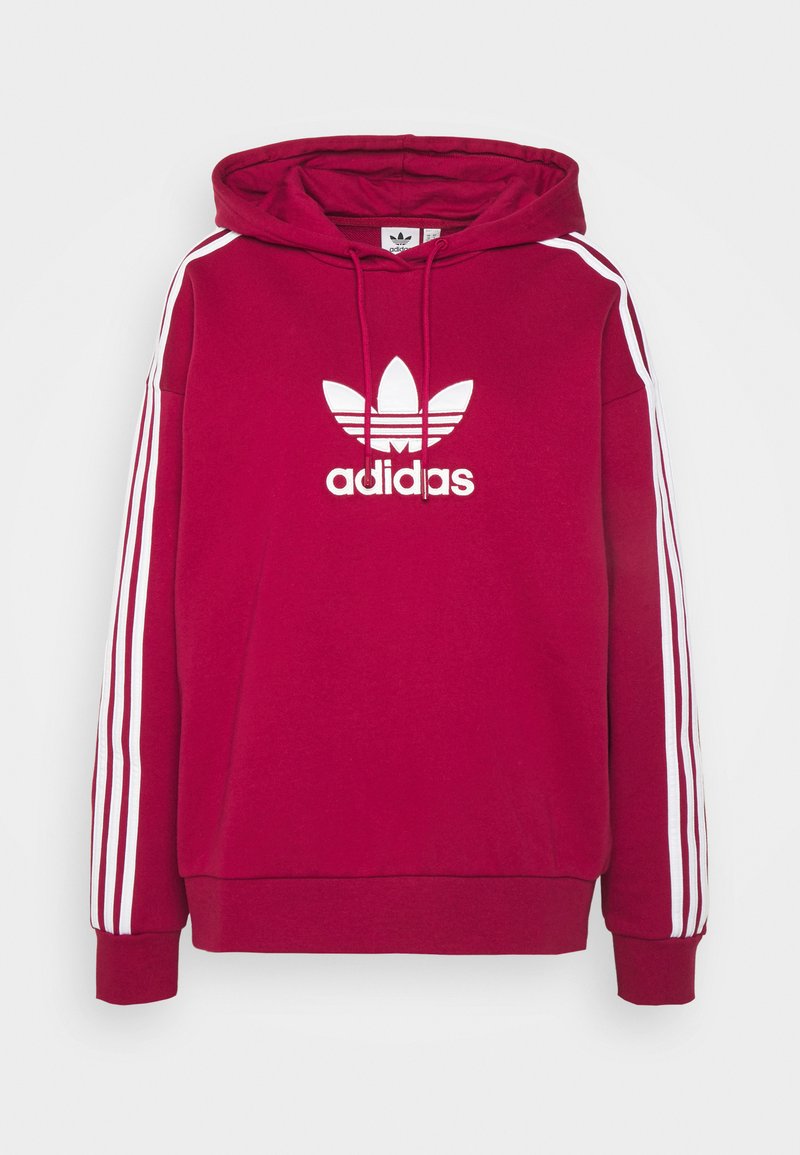maroon adidas trefoil hoodie