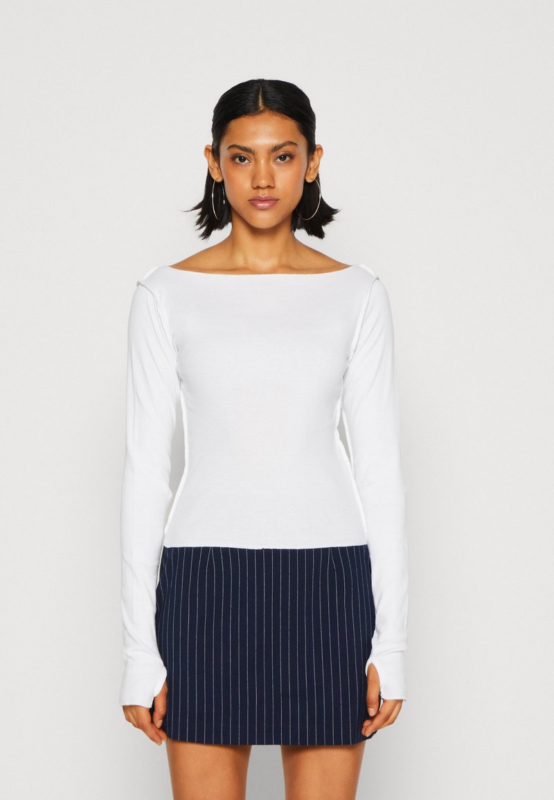 BDG Urban Outfitters SLASH NECK TEE Long sleeved top white Zalando.ie