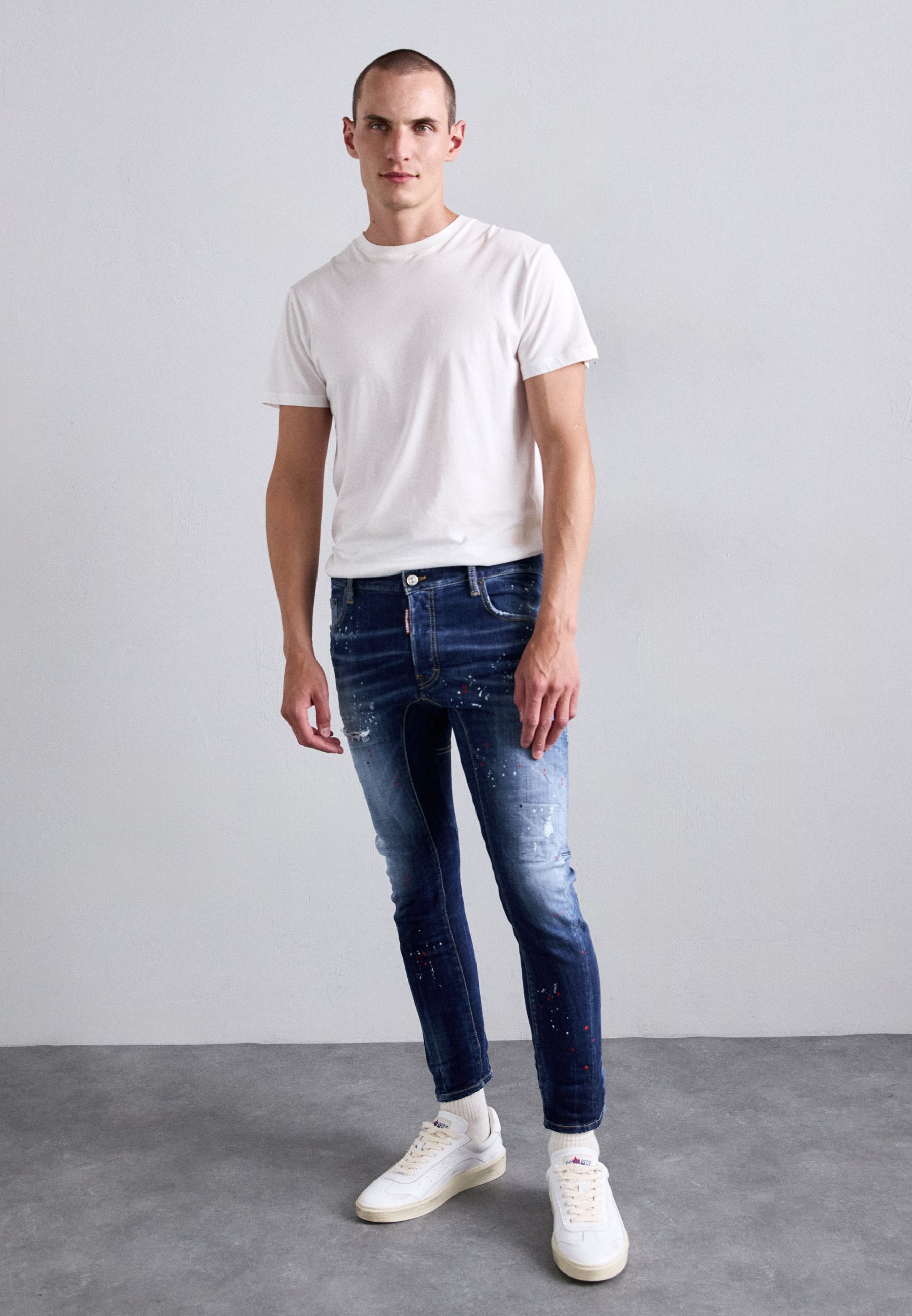 Dsquared2 TIDY BIKER - Jeans Tapered Fit - navy blue/blue denim