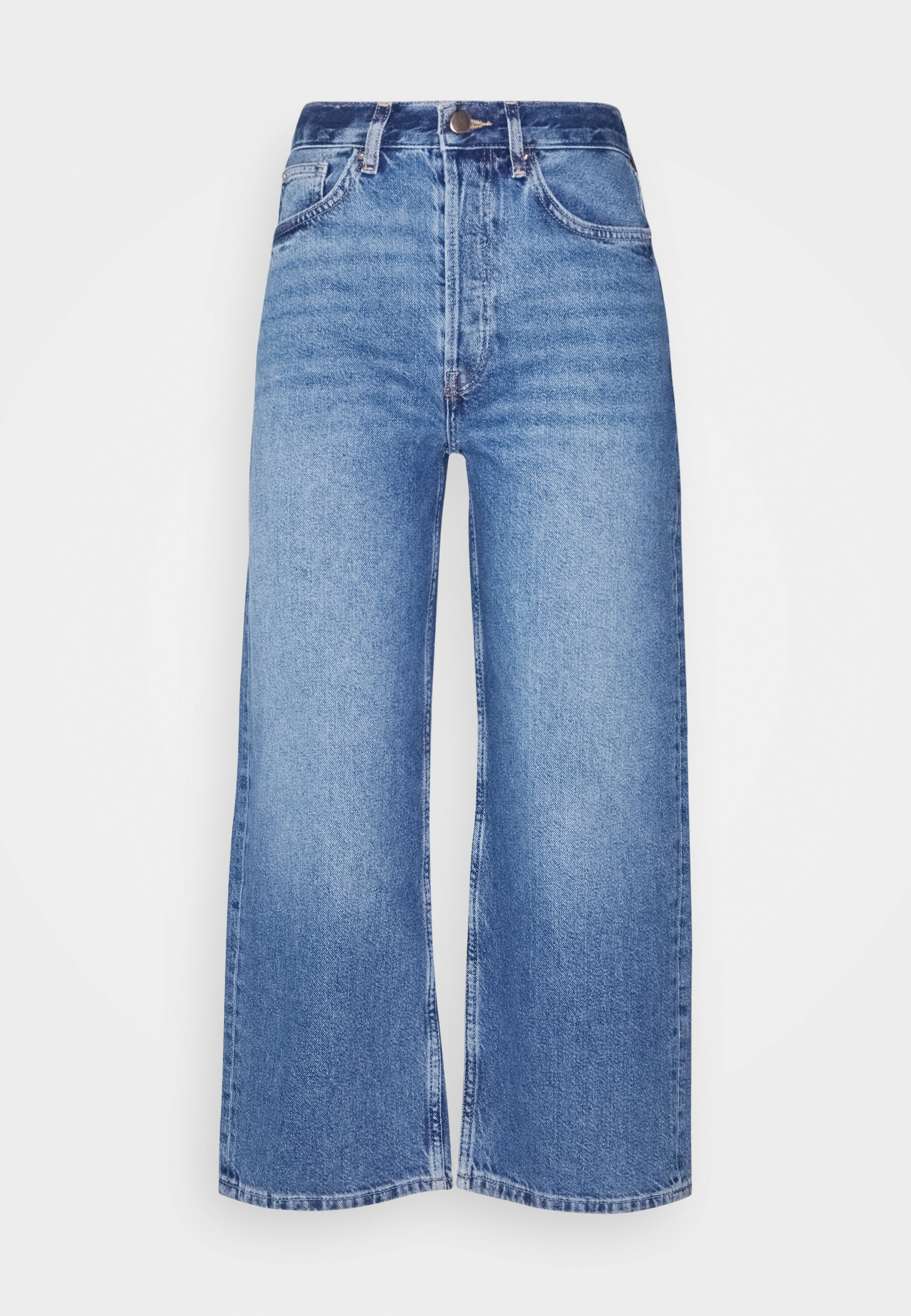 Even\u0026Odd Wide leg Cropped Jeans Straight leg Jeans Blue denim, Dames, Maat: 52, Blauw denim/bluedenim
