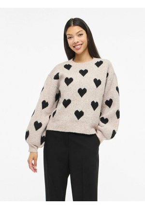 VILUNA RUNDHALS - Striktrøje - natural melange