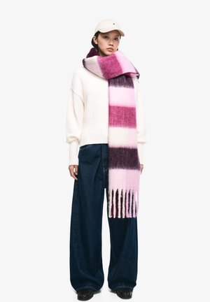 Bershka CHECK - Sciarpa - bordeaux
