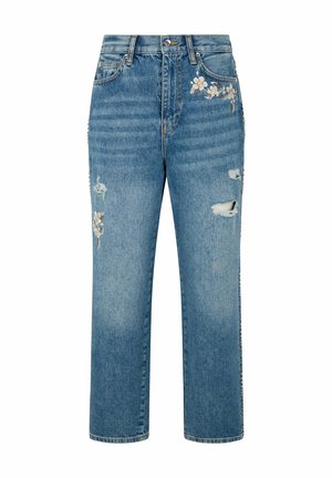 LIU JO LIU JO STRAIGHT-FIT JEANS WITH BEJEWELLED EMBELLISHMENT - Tiesaus kirpimo džinsai - blue