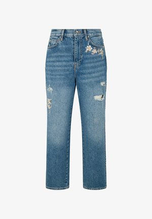LIU JO LIU JO STRAIGHT-FIT JEANS WITH BEJEWELLED EMBELLISHMENT - Ravne kavbojke - blue