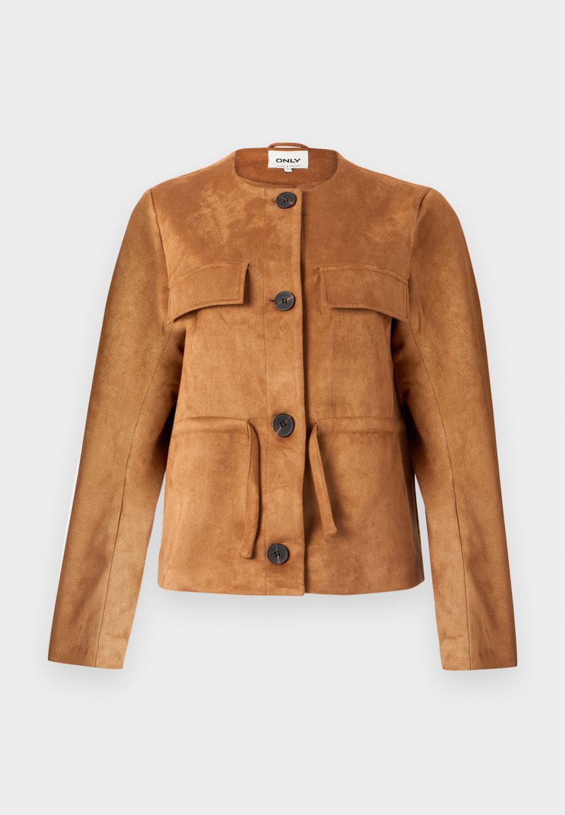 Only Imitatieleren jas bruin