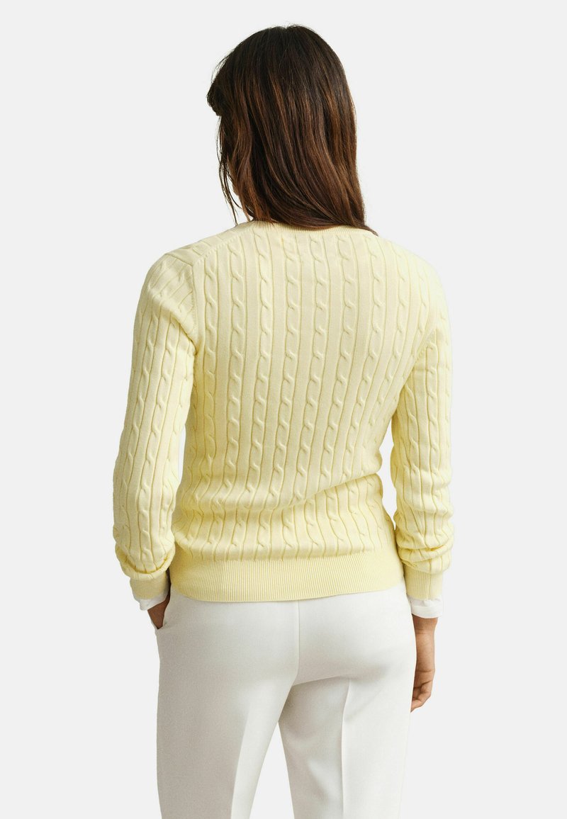 GANT STRETCH CABLE C-NECK - Svetr - vanilla yellow