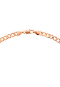Bracciale in oro rosa con maglie intrecciate e chiusura sicura. Finitura liscia e lucida con accento a forma di cuore.