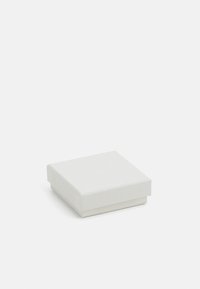 White square box with a smooth matte finish, slightly raised lid, and no visible hardware or patterns, designed for storage or presentation.