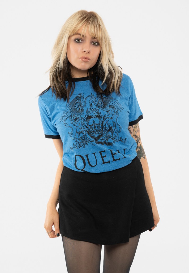 Paradiso Clothing QUEEN CLASSIC CREST RINGER - Print T-shirt - blue