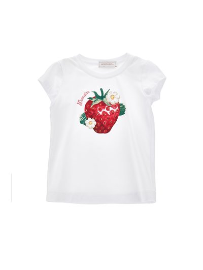 Monnalisa FRAGOLA - T-shirt estampada - white