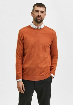 SLHBERG CREW NECK  - Striktrøje - bombay brown