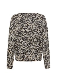 Sweater med lange ærmer, prydet med et leopardprint i sort og beige. Fremstillet af et blødt, struktureret strikmateriale.