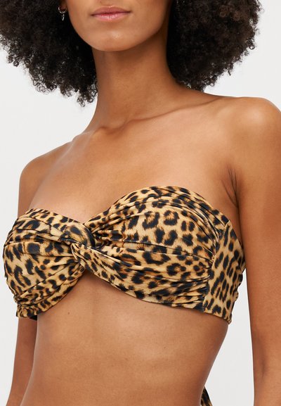 Norma Kamali JOHNNY BRA - Sutien costum de baie din două piese - cheetah patch