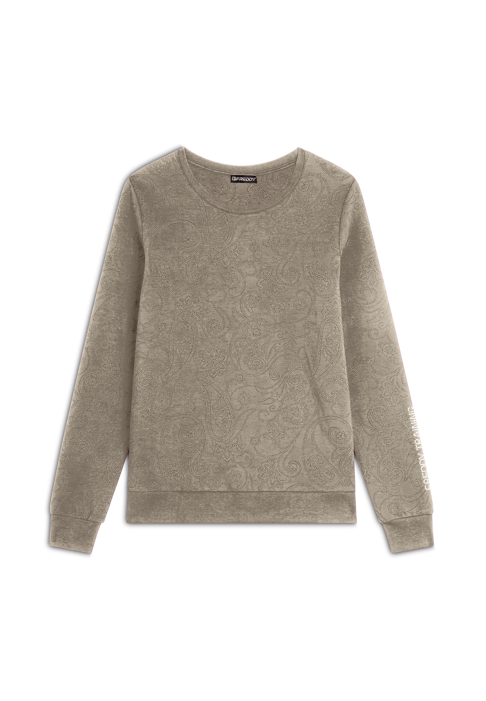 Felpa Donna FREDDY Fantasia Paisley - 95% Cotone | Girocollo Manica Lunga - Foto 4