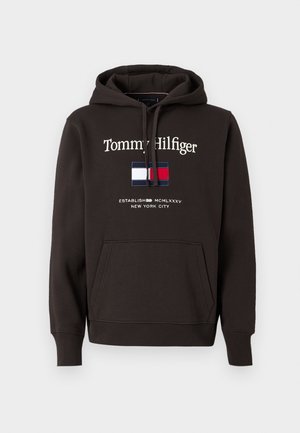 Tommy Hilfiger, EMBRO FLAG - Mikina s kapucňou - chocolate