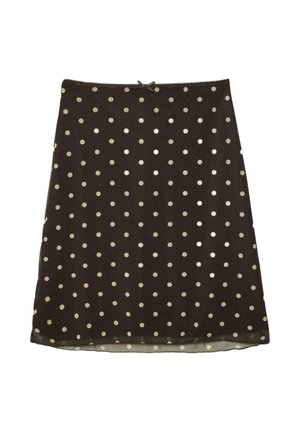 PRINTED MIDI - A-linjainen hame - dark brown