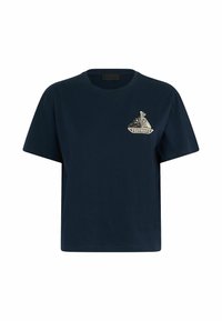 WITH EMBROIDERY AND RHINESTONES - Tričko s potlačou - dark blue