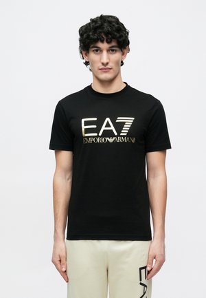 TRAIN CORE BIG LOGO TEE - Nyomott mintás póló - black/gold-coloured