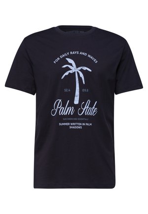Street One MEN, T-SHIRT WITH ROUND NECK AND FRONT PRINT - T-shirts print - dark ink blue