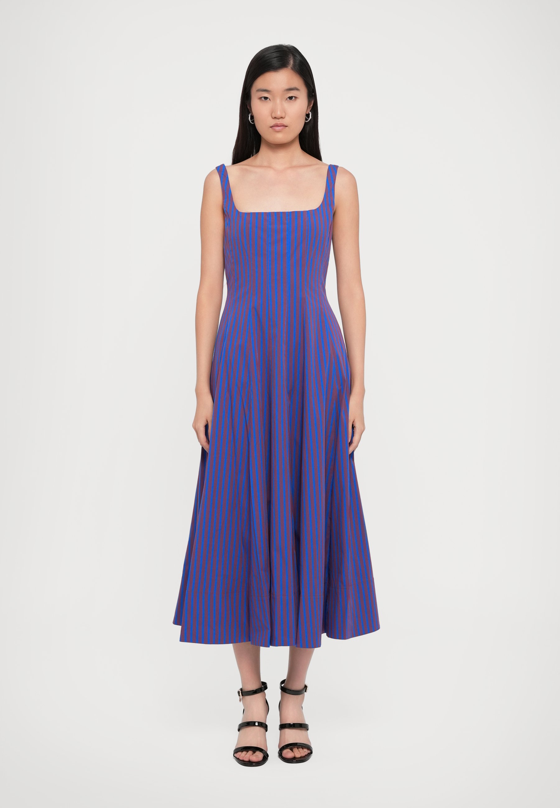 strapless open back dress Staud Black Wells Dress