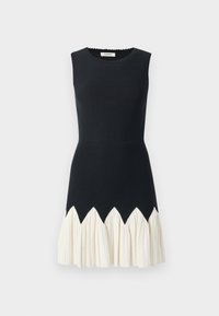 ROBE MINI COQUE WAVY - Gebreide jurk - noir/ecru