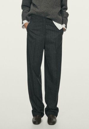 Massimo Dutti STRIPED - Stoffhose - dark grey