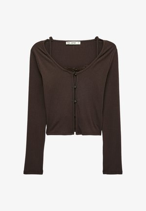 Koton, CREW NECK T-SHIRT. - Chaqueta de punto - brown