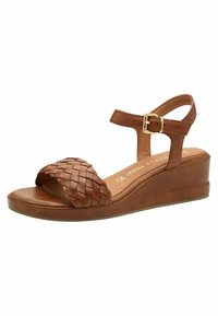 Marco Tozzi Sandalias de cuña - cognac