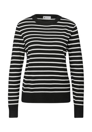 GESTREIFTER PULLOVER - Pullover - schwarz
