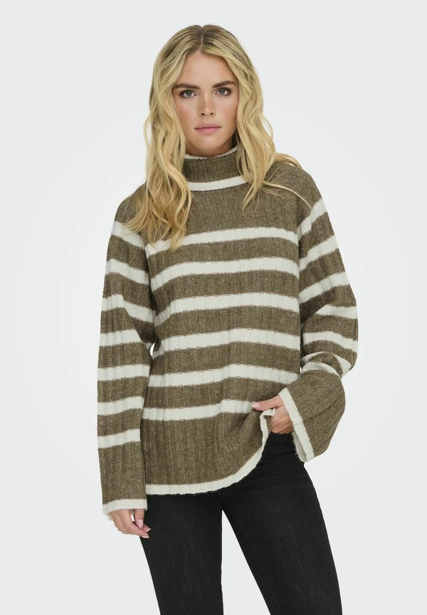 JDYMILEY LONG STRIPE - Strickpullover - malt ball