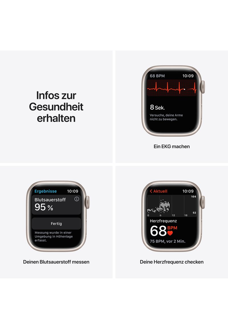 Herren Bälle & Schläger | Apple APPLE WATCH SERIES 7 41MM (GPS) Smartwatch starlight/goldfarben - FL07560 Herren Bälle & Schläger | Apple APPLE WATCH SERIES 7 41MM (GPS) Smartwatch starlight/goldfarben - FL07560