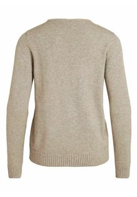 VILA VIRIL L/S V-NECK TOP - Stickad tröja - fungi