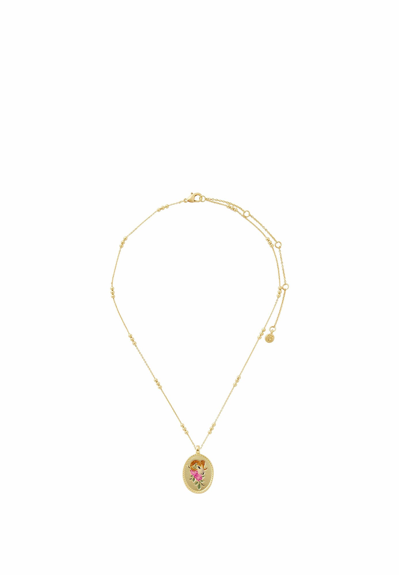 FABLE ENGLAND ARIES ZODIAC Necklace gold coloured pink green