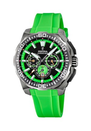 Rannekello ajanottotoiminnolla - green