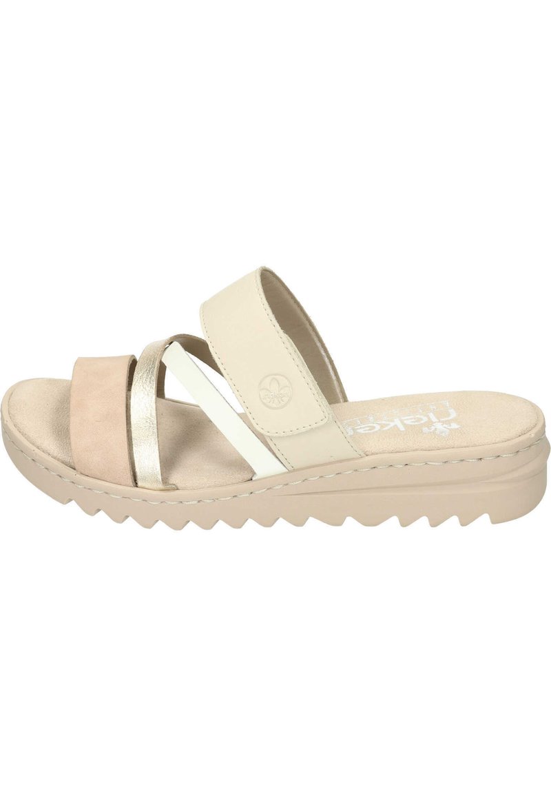 Rieker Mules - altrosa lightgold offwhite perle