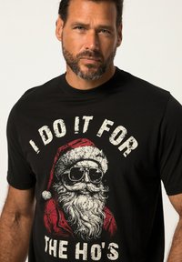 JP1880 KORTE MOUWEN X-MAS RONDE HALS - Camiseta estampada - zwart