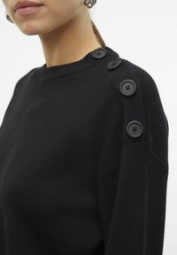 Vero Moda VMSABA O-NECK BUTTON  - Maglione - black