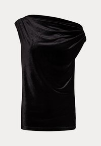 STRETCH VELVET OFF THE SHOULDER BLOUSE - T-shirt con stampa - black