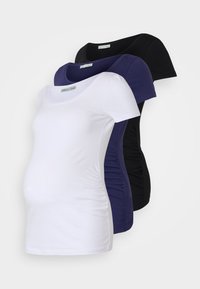 3 PACK - T-shirt basic - white/dark blue/black