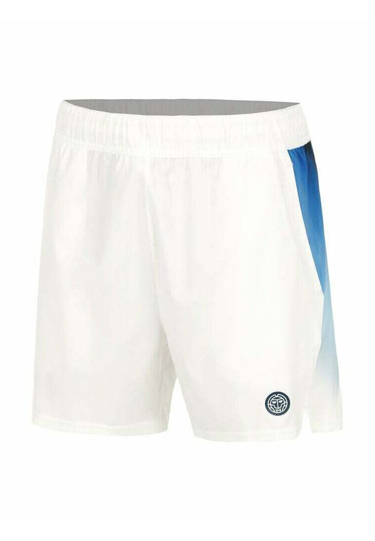 Weiße Badehosen mit blauem Farbverlauf an der Seitenpartie, elastischem Taillenbund und kleinem Logodetail auf der Vorderseite, aus leichtem Material hergestellt.