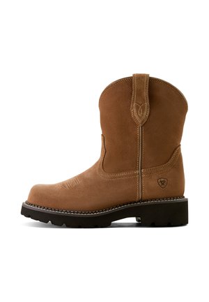 Platform ankle boots - crushed peanut